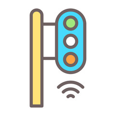 Smart Traffic Light Vector Icon