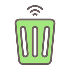 Smart Waste Bin Vector Icon