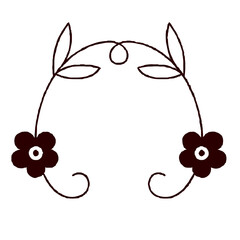 Flora Design with Flowers and Leaves