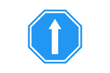 Upward Arrow Octagon Symbol – Blue Direction Sign Icon PNG