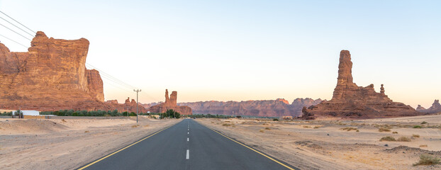 Scenic road to Harrat Viewpoint, AlUla, Saudi Arabia