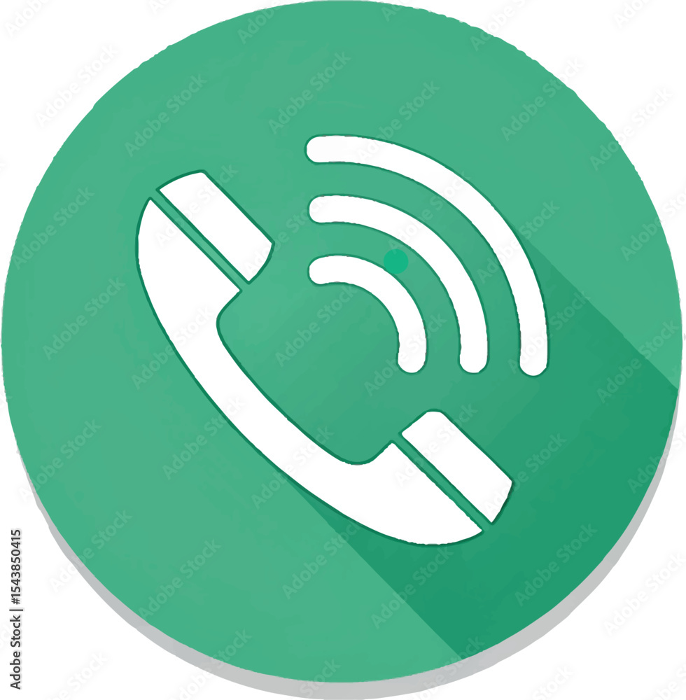 Poster phone icon on glossy round orange internet button with wifi and communication symbols on white backg