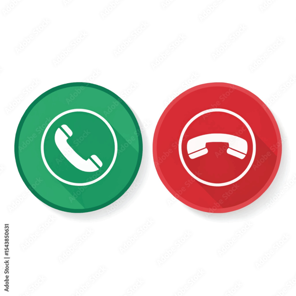 Poster Green and red glossy round button icon set with arrows for web and business design elements