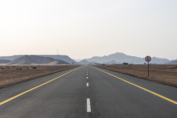 Scenic desert route from AlUla to Medina, Saudi Arabia