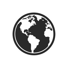 Fototapeta premium Monochrome Earth Globe Showing Continents and Oceans on a Black Background