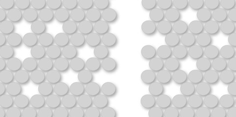 Grey tiles wall. round marble textures, ball tiles. Top view pavement circle block gray texture with seamless patterns floor background. Air Bubble wrap texture background. Textured Background.
