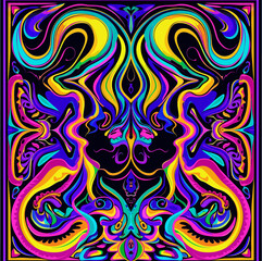 Mandala seamless pattern with abstract elements