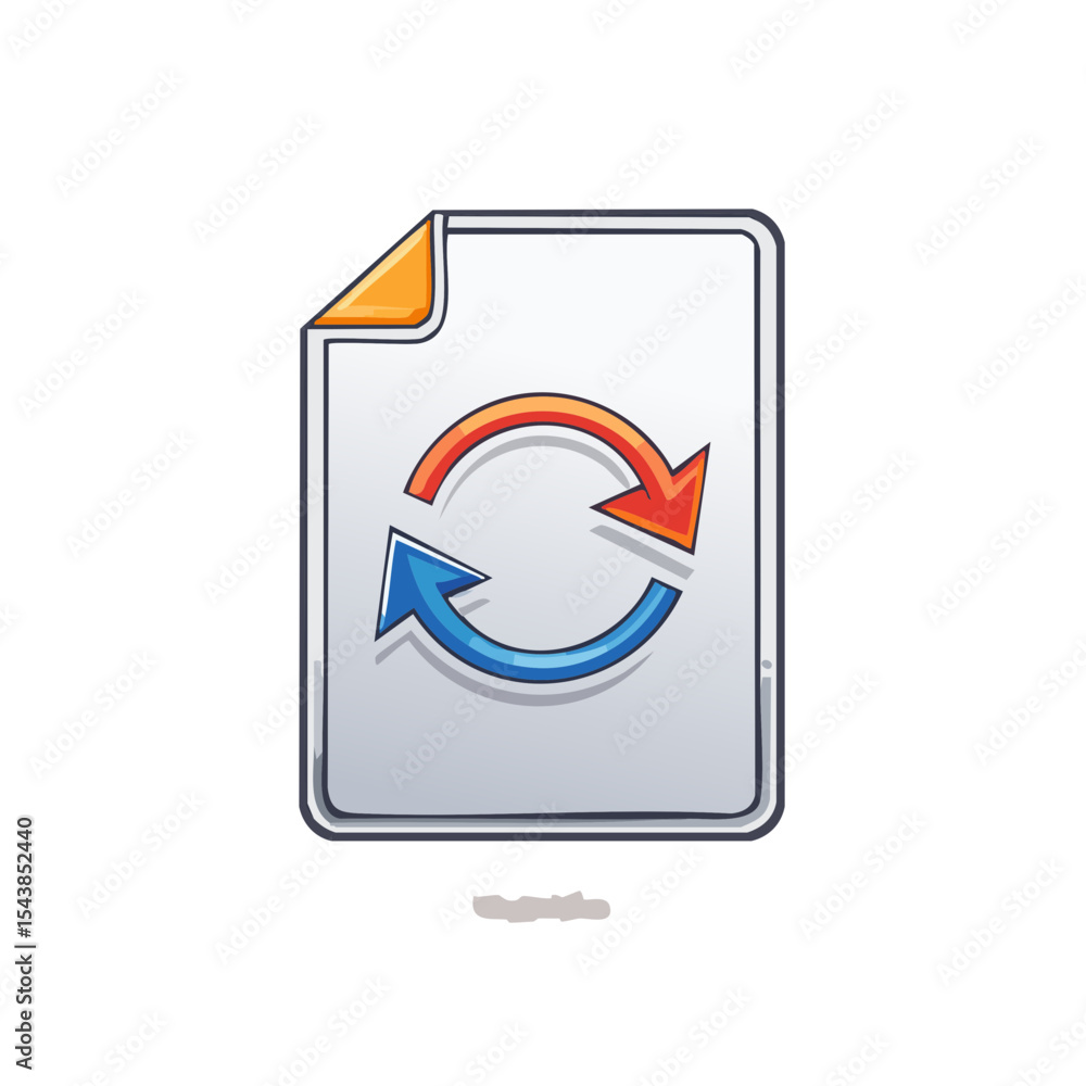 Poster file with circular arrow symbol depicting refreshing or updating process on black background