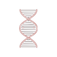 Illustrated DNA strand helix on black background for science research and medical healthcare concepts genetic molecular structure biology