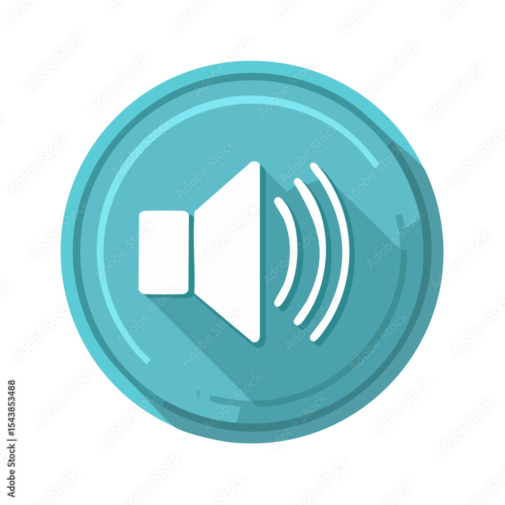 Poster light blue sound icon with signal waves on black background flat style volume control button audio t