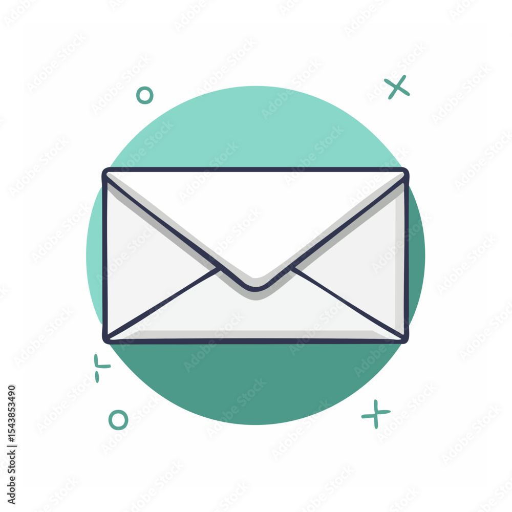 Poster email communication vector illustration. message delivery concept with mail envelope and abstract el
