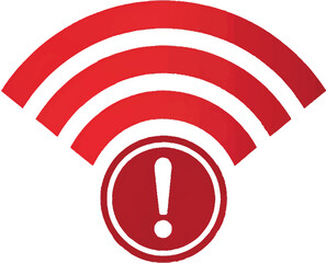 Limited Wireless Network: A graphic of a red wireless signal symbol with an exclamation point, signaling potential connectivity issues or an interruption.