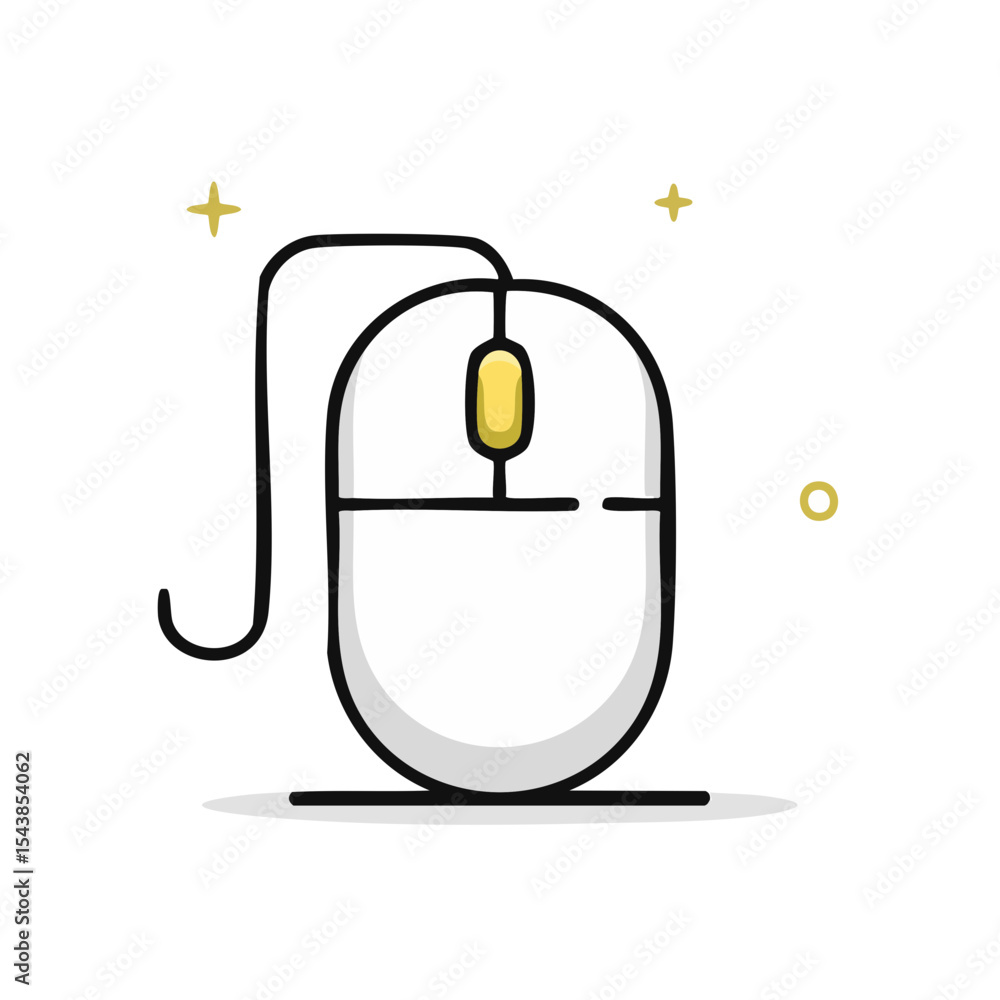 Poster cartoon computer mouse illustration simple graphics digital device peripheral accessory technology e