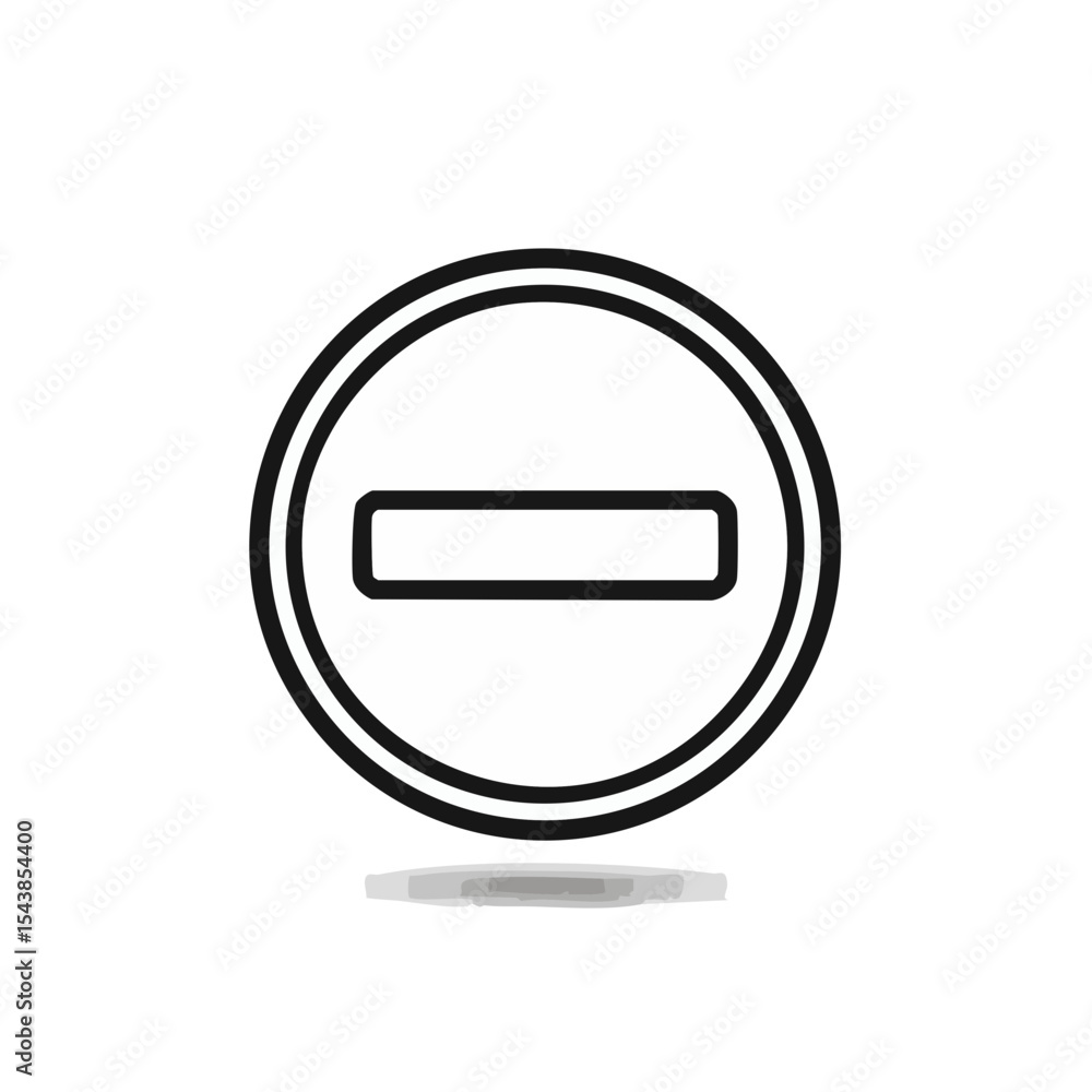 Poster white round prohibited sign with line on dark background symbolizing restriction and exclusion, isol