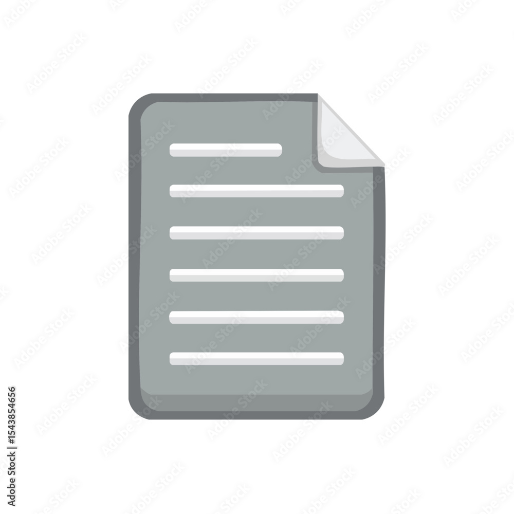 Poster stylized document icon with white lines representing text and curled page corner