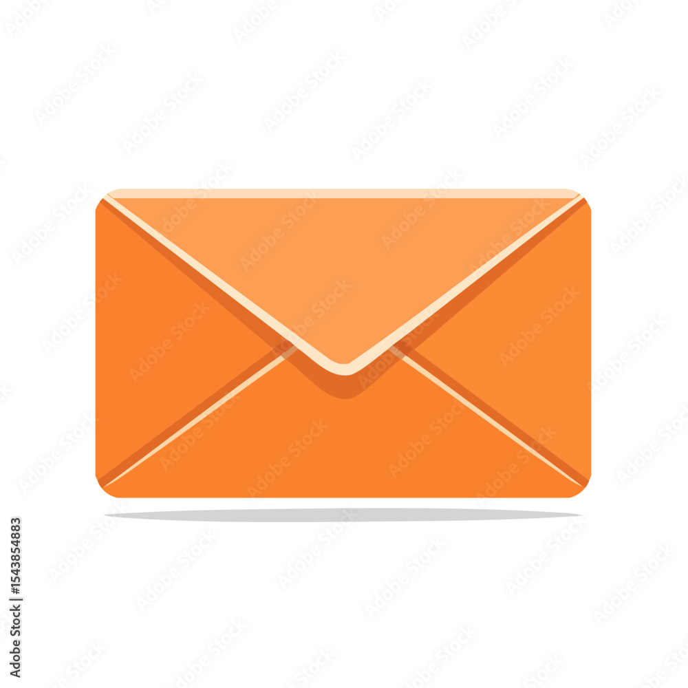 Poster orange envelope illustration for communication and messaging in vector design