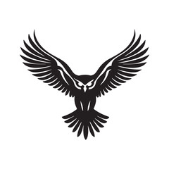 Flying owl silhouette vector illustration