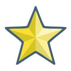 Obraz premium Shiny Golden Star Icon with Gradient Fill and Blue Outline on Dark Background Festive Holiday Award