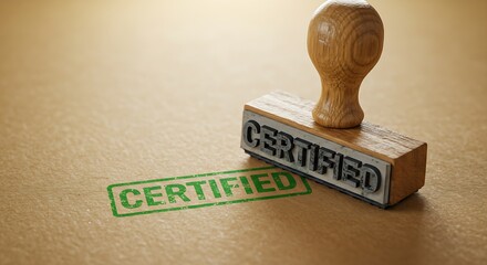 With its earthy tones and precise detailing, the "CERTIFIED" stamp image signifies confirmation and positive outcome, conveying reliability, transparency, and the successful completion of a thorough c