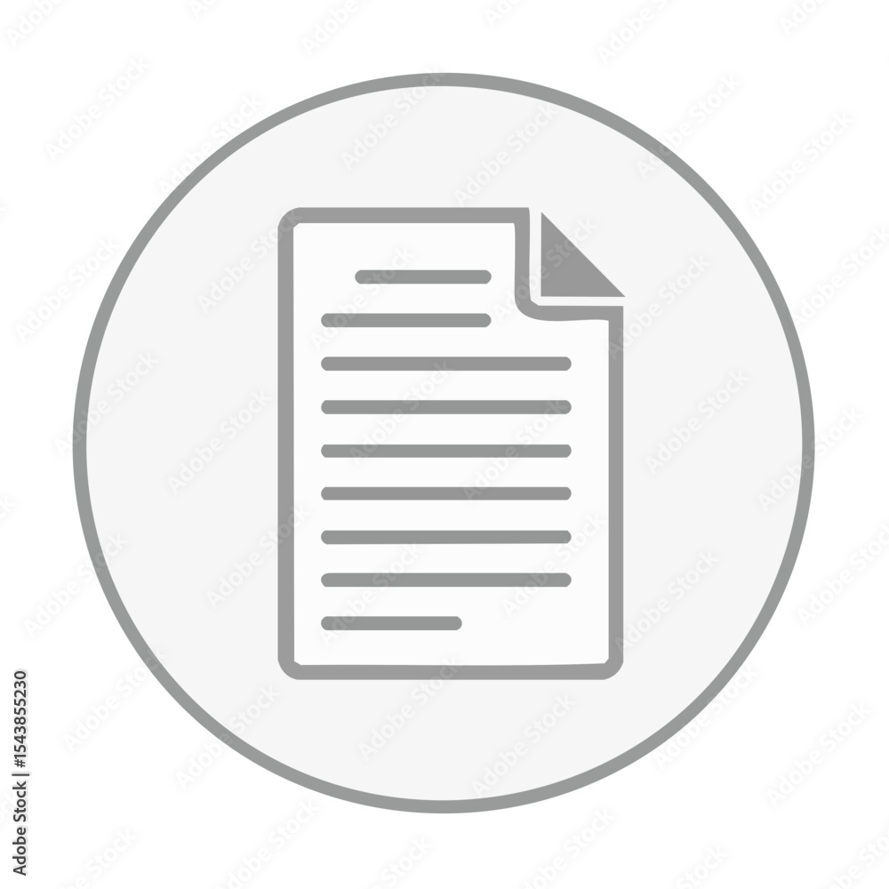 Poster document icon design with curled page corner and lines, representing business data and information i