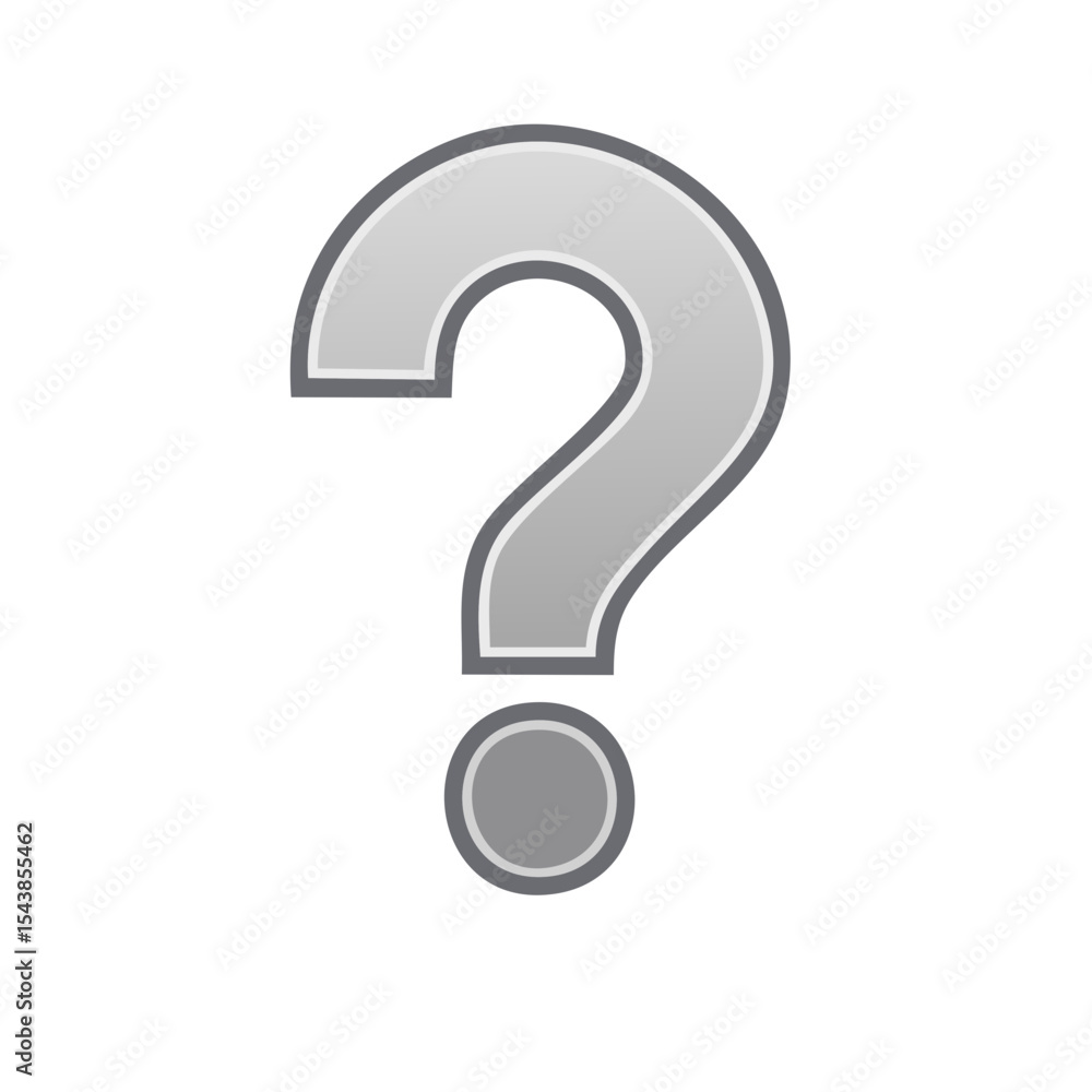Poster isolated gray question mark on black background symbolizing uncertainty and inquiry