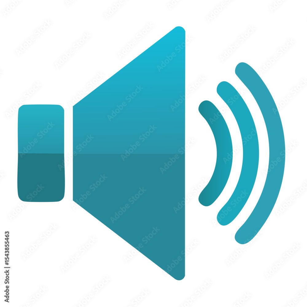 Poster volume sound icon design with audio waves and blue color gradient on black background media playback