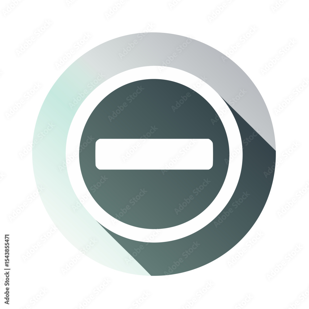 Aufkleber prohibition circle with minus symbol icon in flat style restriction warning graphic sign design elem