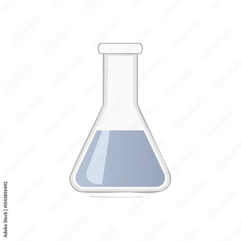 Poster erlenmeyer flask with blue liquid for chemical research experiments in a laboratory setting simple i
