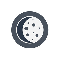 Fototapeta premium Mystical Moon Phase Icon with Craters on Black Background Abstract Celestial Symbol