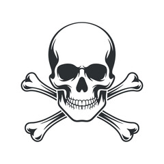 Vintage style skull and crossbones graphic design element