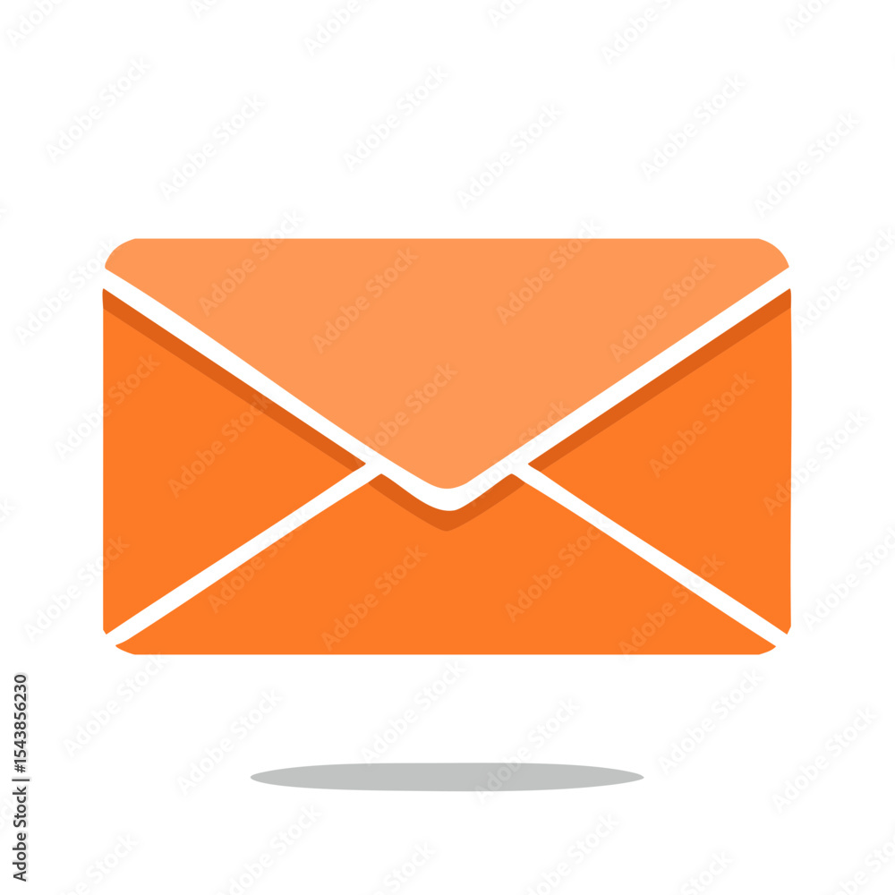 Poster orange envelope illustration message communication icon symbol notification sending concepts mailing