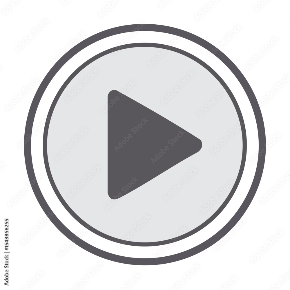 Poster play button icon on black background multimedia user interface design graphic element play media int