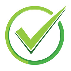 Green Check Mark Inside Circle Icon Symbolizing Approval Success Completion and Positive Confirmation
