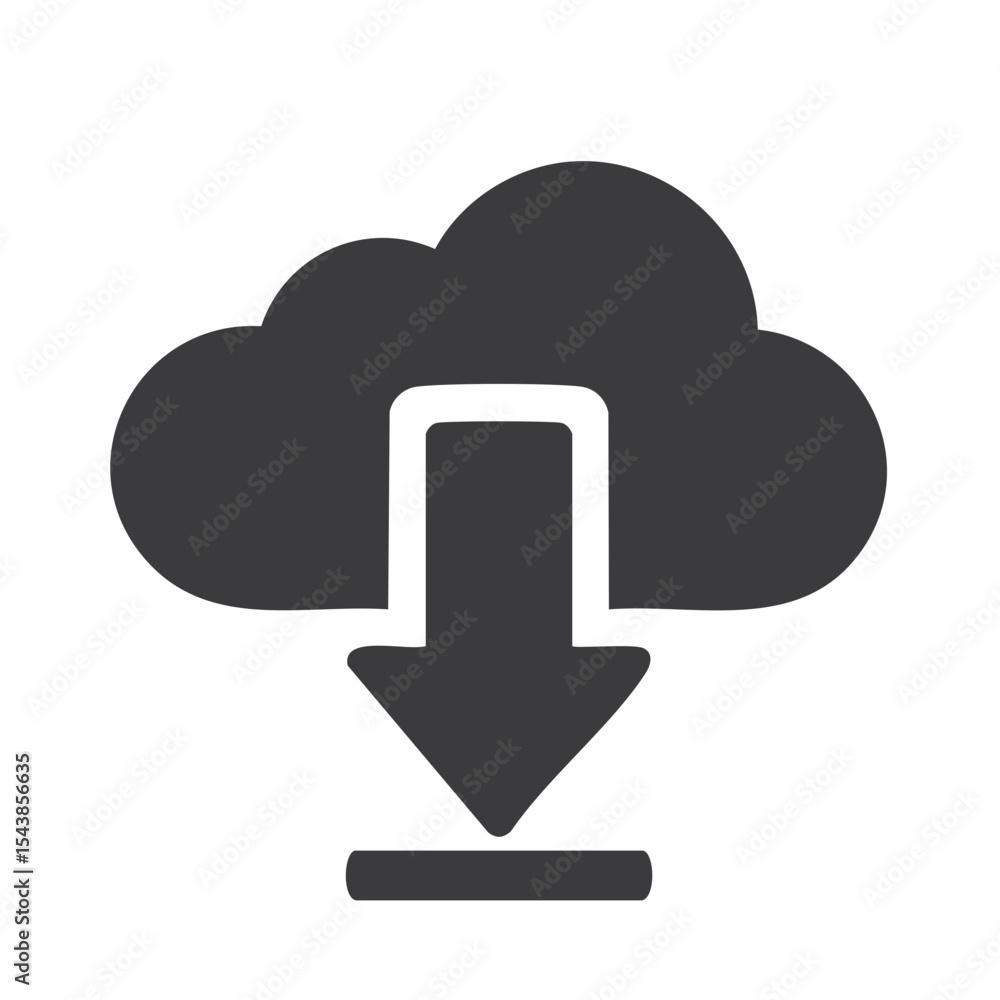 Aufkleber cloud computing download concept with a bold arrow indicating data transfer technology simple icon d