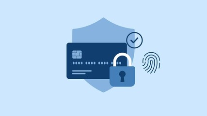 Secure Payment Icon Animation, Credit Card, Lock and Shield Motion Graphic - Powered by Adobe