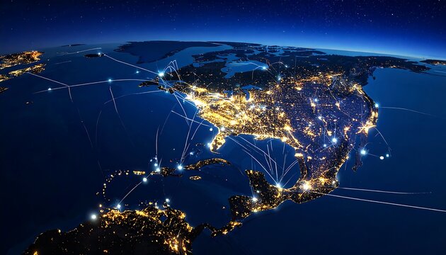 Global Network with Night Lights, and America.