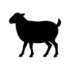 Sheep silhouette vector standing view