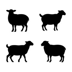 Sheep silhouette vector bundle with deference pose