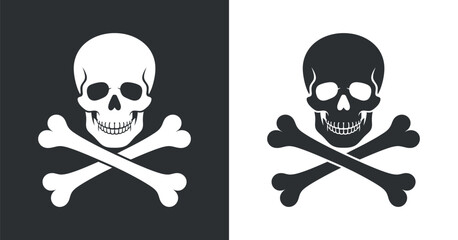 Skull and Crossbones Symbol in Black and White
