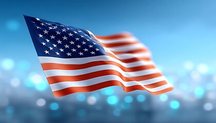 American flag waving in the sky (2)