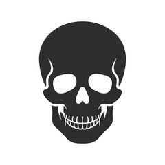 Simple black and white skull graphic design