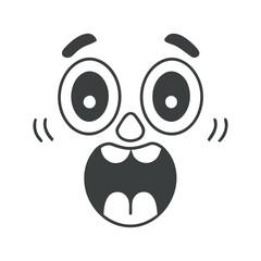 Cartoon Face with Wide Eyed Excited Expression