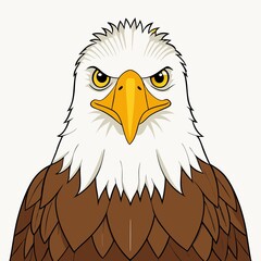Angry bald eagle head illustration isolated on white background