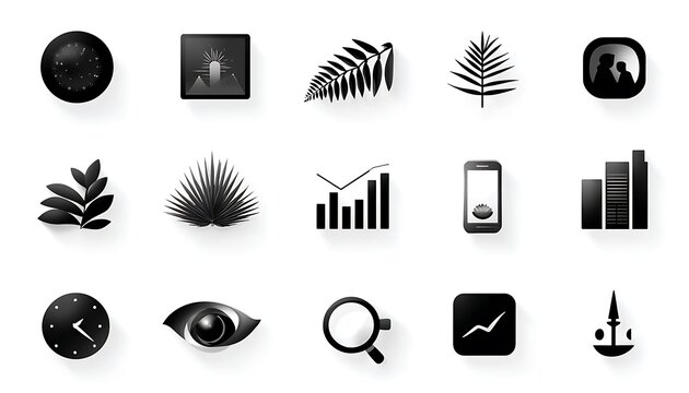 Abstract icons in grayscale