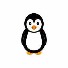 Cute cartoon penguin illustration isolated on white background