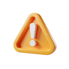 Isolated yellow warning sign with exclamation point for attention and caution, danger and alert icon