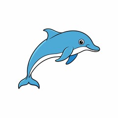 Cartoon dolphin illustration isolated on white background