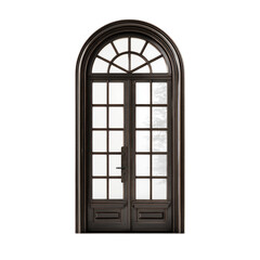 Elegant Arched Door with Single Glass Panel and Bronze Frame for Modern and Classic Architecture