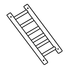 wooden ladder isolated on white