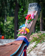 flowers on a boat